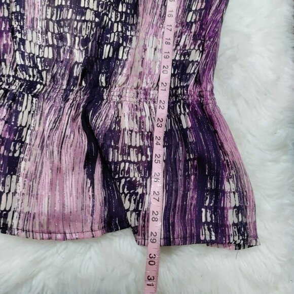 Casting Elegant Pink Black Abstract Print Blouson Mini Dress Women's Size 2 - Picture 8 of 8